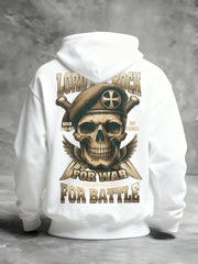 Men's Blessed Be The Lord My Rock Who Trains My Hands For War Printed Casual Hoodie