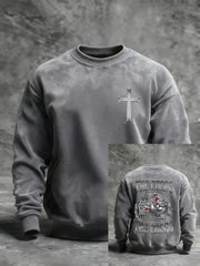 Men's Trained By The Corps Redeemed By The Cross Printed Casual Sweatshirt