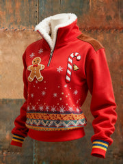 Women's Retro Christmas Printed Sweatshirt