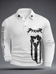 Men's Puerto Rico Art Printed Casual Tops