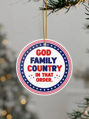 God Family Country In That Order Acrylic Decorative Ornament