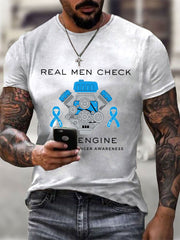 Men's Prostate Cancer Awareness Print Casual T-Shirt