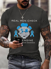 Men's Prostate Cancer Awareness Print Casual T-Shirt
