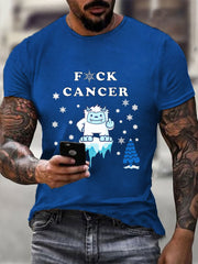 Men's Prostate Cancer Awareness Print Casual T-Shirt