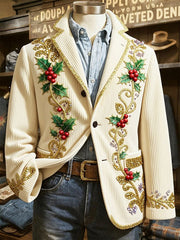 Men's Christmas Art Printed Jacket