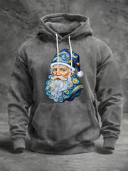 Men's Santa Claus Printed Casual Hoodie