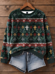 Women's Christmas Faith Flannel Hoodie