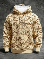 Men's Faith Camo Oversized Drop-Shoulder Hoodie with Pockets