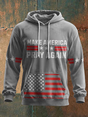 Unisex Nake America Pray Again Printed Hoodie