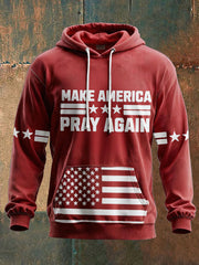 Unisex Nake America Pray Again Printed Hoodie