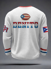 Men's Bunny Football Music Lover Printed Waffle Tops