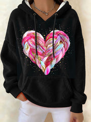 Women's Valentine's Day Heart-Shaped Fleece Hoodies
