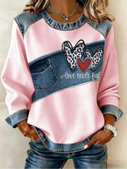 Women's Heart Print Casual Top