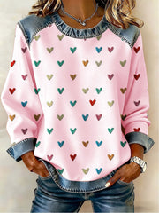 Women's Heart Print Casual Top
