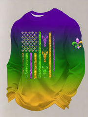 Men's Mardi Gras Crawfish Print Waffle Sweatshirt