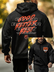 Men's Good Better Best Print Football Fans Gameday Casual Hoodie