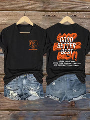 Women's Good Better Best Print Football Fans Short Sleeve T-Shirt