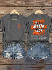 Women's Good Better Best Print Football Fans Short Sleeve T-Shirt