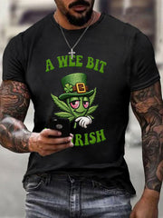 Men's Funny St Patrick Day A Wee Bit Highrish Waffle Long Sleeve T-Shirt