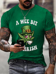 Men's Funny St Patrick Day A Wee Bit Highrish Waffle Long Sleeve T-Shirt