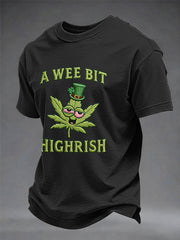 Men's Funny St Patrick Day A Wee Bit Highrish Short Sleeve T-shirt