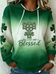 Women's St. Patrick's Day Print Large-sized Hooded Sweatshirt