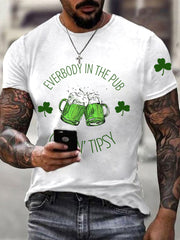 Men's St. Patrick's Day Everybody In The Pub Gettin Tipsy Shamrock Print Tee