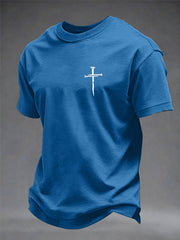 Men's Christian Freedom Cross Flag Short Sleeve T-shirt