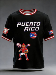 Men's Puerto Rico Baseball Short Sleeves T-shirt
