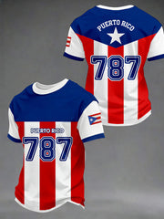 Men's Puerto Rico Baseball Short Sleeves T-shirt