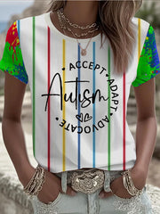 Women's Autism Awareness short-sleeved T-shirt