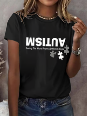 Women's Autism Awareness short-sleeved T-shirt