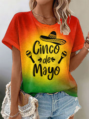 Women's Cinco de Mayo Print Casual T-Shirt