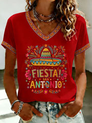 Women's Cinco de Mayo Print Casual T-Shirt