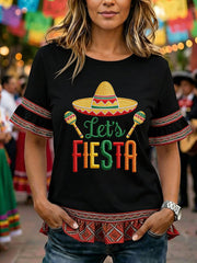 Women's Cinco de Mayo Print Casual T-Shirt