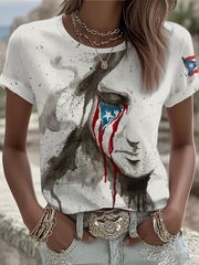 Women's Puerto Rico Printed short-sleeved T-shirt