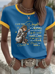 Women's 'I Am The Daughter Of The King' Printed Casual T-Shirt