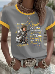 Women's 'I Am The Daughter Of The King' Printed Casual T-Shirt
