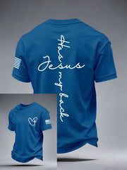 Men's Jesus Has My Back Print T-Shirt
