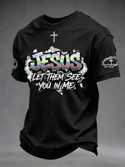 Men's Christian Jesus Cross Short Sleeve T-shirt