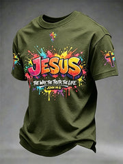 Men's Christian Jesus Cross Short Sleeve T-shirt