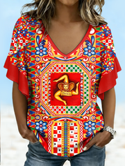 Women's Sicilia Trinacria Hang Shot Short Sleeve T-Shirt