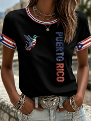 Women's Puerto Rico Printed short-sleeved T-shirt