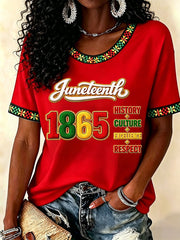 Women's Juneteenth Print Casual Tee
