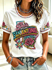 Women's "she's from San Antonio I can tell" T-shirts