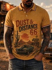 Men's Retro 66 Road Club Print Casual Polo
