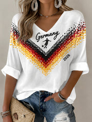 Women's Germany Football Fan Graphic Waffle T-shirt