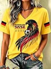 Women's Germany Football Fan Printed T-shirt