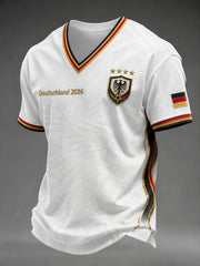 Men's Germany Football Printed V-neck T-shirt