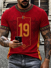 Men's Gift For Football Fans Print Casual Tee